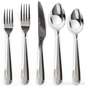 Silverware Set 18/10 Stainless Steel 20-Piece Flatware Set Mirror Polished Elegant Eating Utensil For 4 People Include Dessert Forks - Knife - Dinner Fork And Spoon Extra Thick - Dishwasher Safe - B0792YDX42